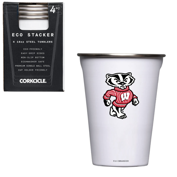 Corkcicle Eco Stacker Cup with Wisconsin Badgers Secondary Logo