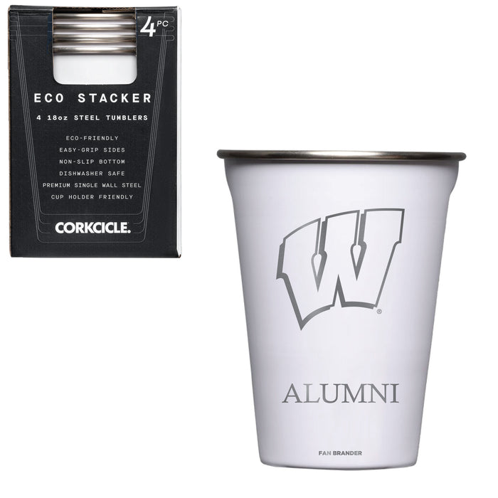 Corkcicle Eco Stacker Cup with Wisconsin Badgers Alumni Primary Logo