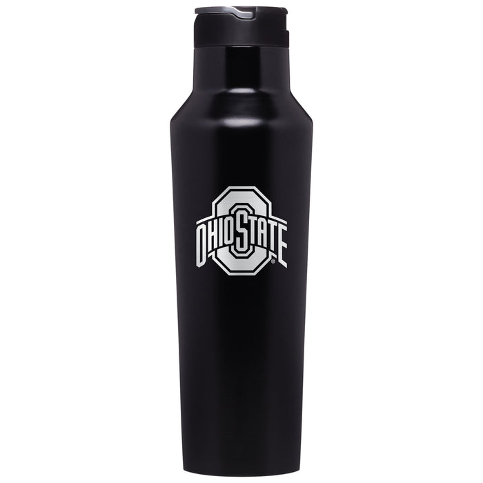 Corkcicle Insulated Canteen Water Bottle with Ohio State Buckeyes Etched Primary Logo