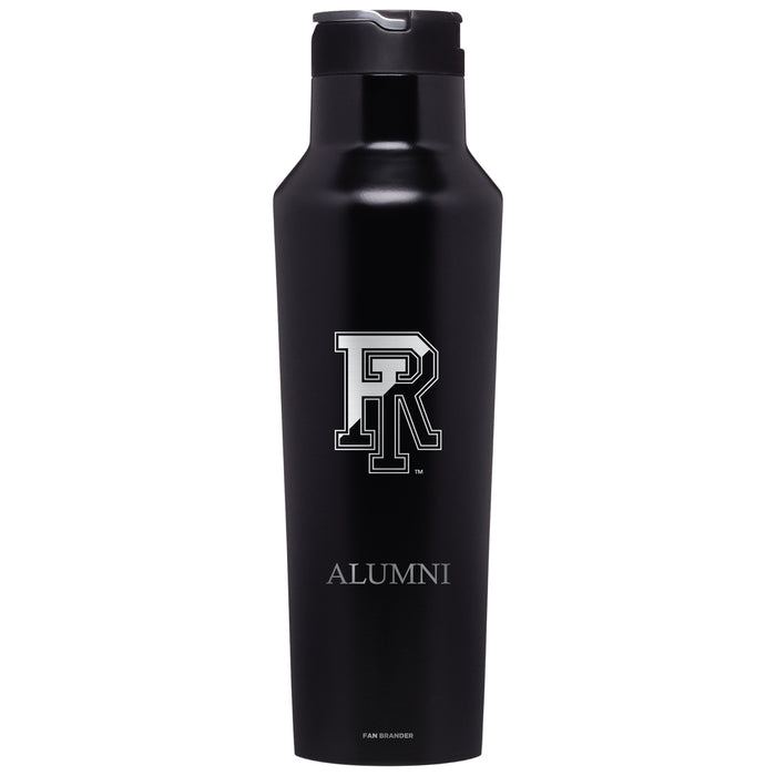 Corkcicle Insulated Canteen Water Bottle with Rhode Island Rams Etched Alumni with Primary Logo