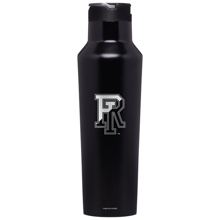 Corkcicle Insulated Canteen Water Bottle with Rhode Island Rams Etched Primary Logo