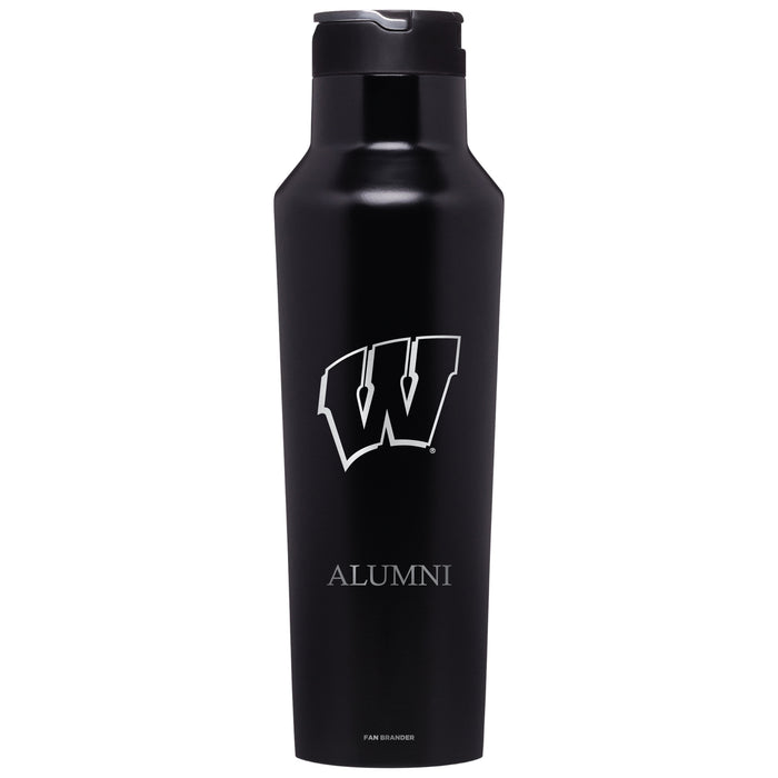 Corkcicle Insulated Canteen Water Bottle with Wisconsin Badgers Alumni Primary Logo