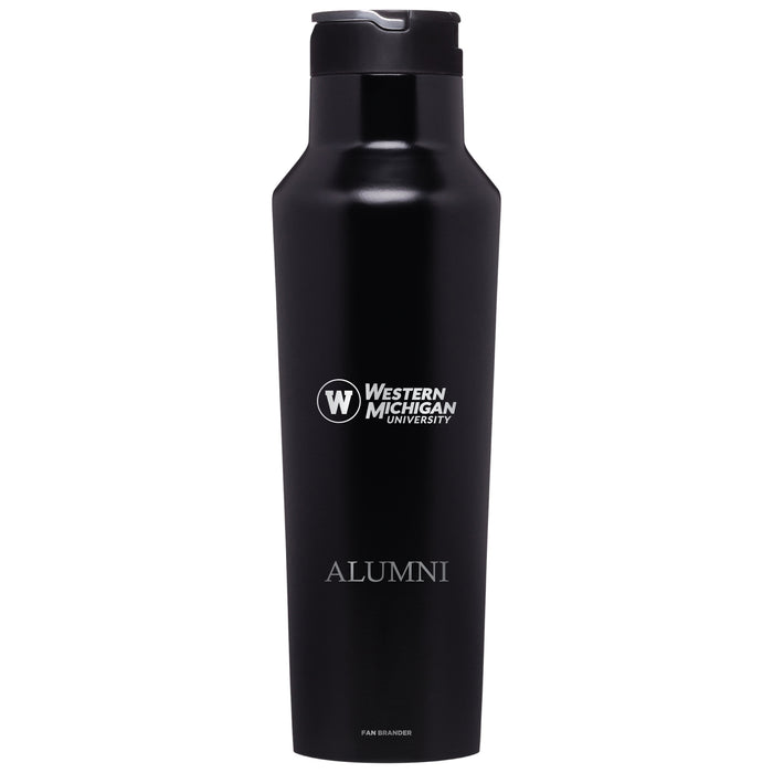 Corkcicle Insulated Canteen Water Bottle with Western Michigan Broncos Etched Alumni with Primary Logo