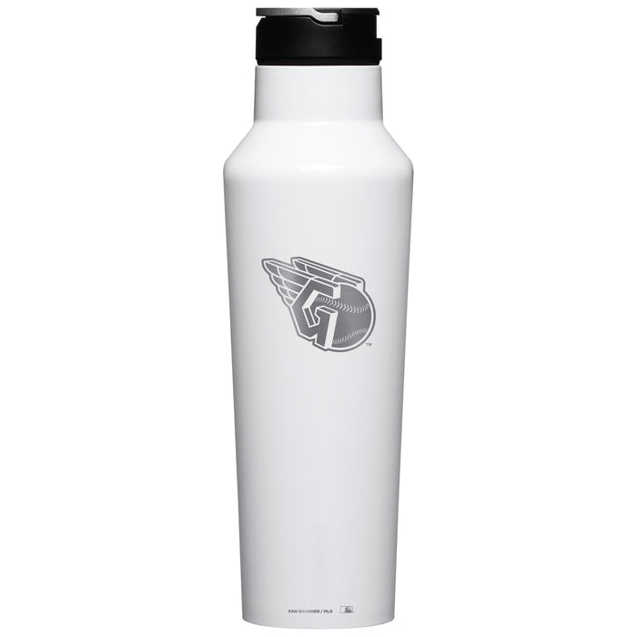 Corkcicle Insulated Canteen Water Bottle with Cleveland Guardians Etched Primary Logo