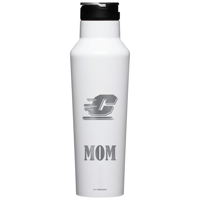 Corkcicle Insulated Canteen Water Bottle with Central Michigan Chippewas Etched Mom with Primary Logo