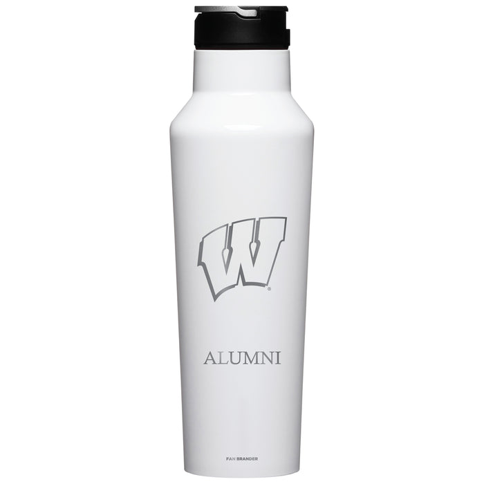 Corkcicle Insulated Canteen Water Bottle with Wisconsin Badgers Alumni Primary Logo