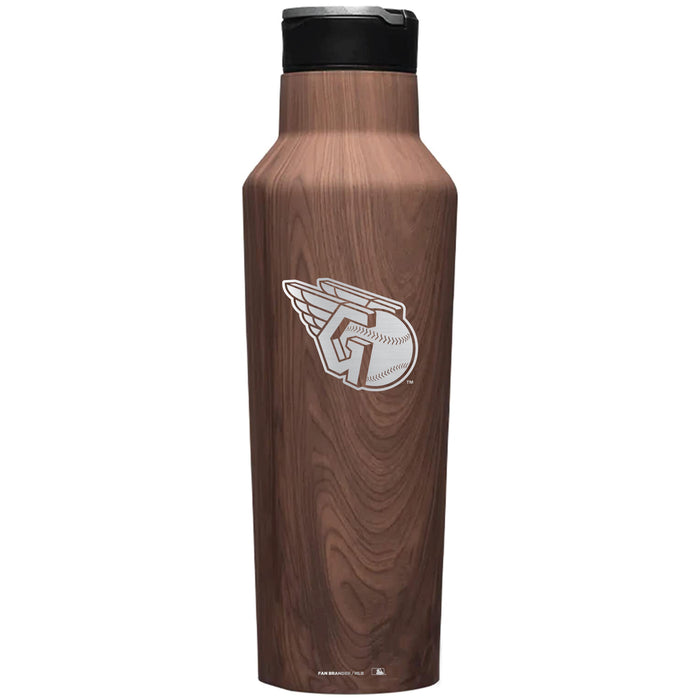 Corkcicle Insulated Canteen Water Bottle with Cleveland Guardians Etched Primary Logo