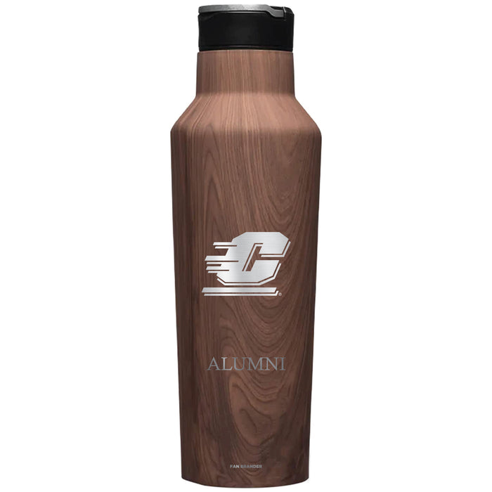 Corkcicle Insulated Canteen Water Bottle with Central Michigan Chippewas Etched Alumni with Primary Logo