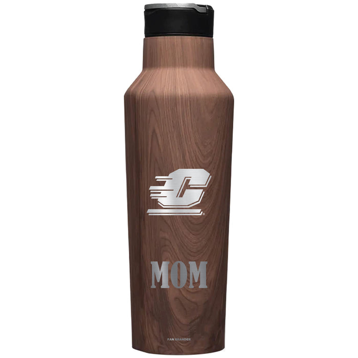 Corkcicle Insulated Canteen Water Bottle with Central Michigan Chippewas Etched Mom with Primary Logo