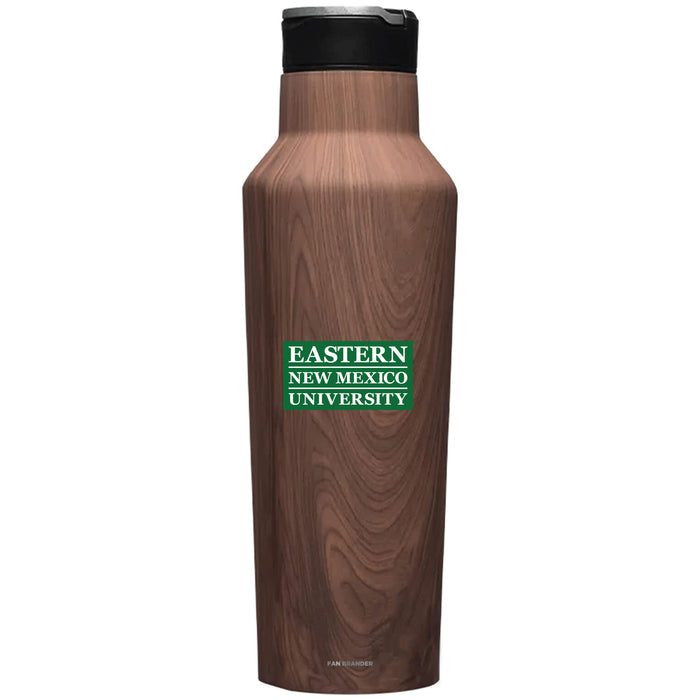 Corkcicle Insulated Canteen Water Bottle with Eastern New Mexico Greyhounds Primary Logo