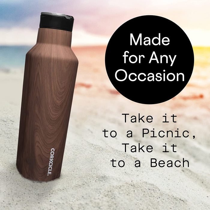 Corkcicle Insulated Canteen Water Bottle with Western Michigan Broncos Etched Mom with Primary Logo