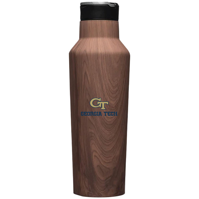 Corkcicle Insulated Canteen Water Bottle with Georgia Tech Yellow Jackets Secondary Logo