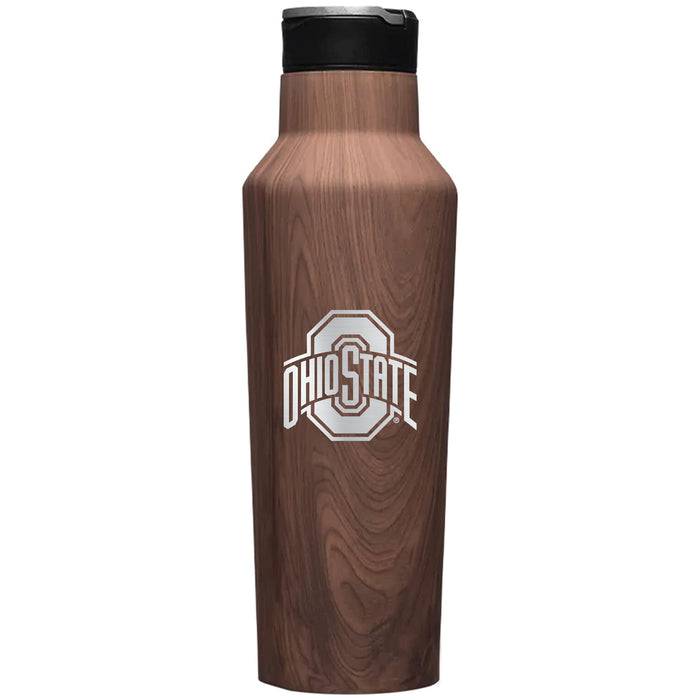 Corkcicle Insulated Canteen Water Bottle with Ohio State Buckeyes Etched Primary Logo