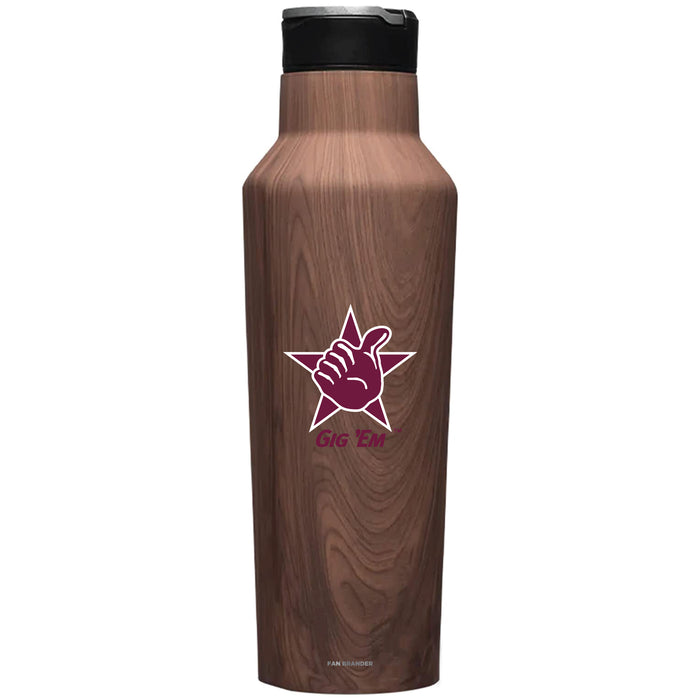 Corkcicle Insulated Canteen Water Bottle with Texas A&M Aggies Texas A&M Gig Em