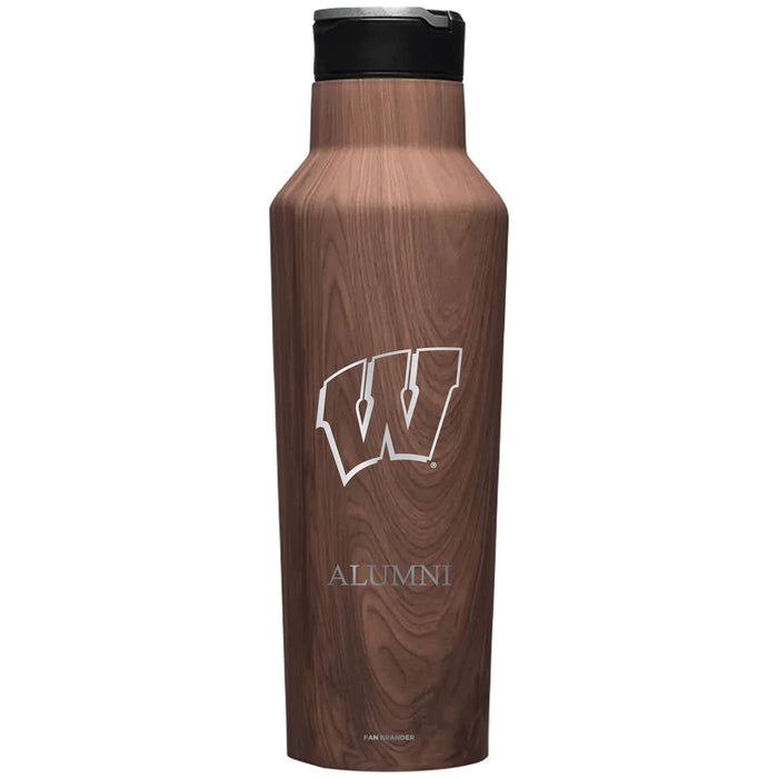 Corkcicle Insulated Canteen Water Bottle with Wisconsin Badgers Alumni Primary Logo
