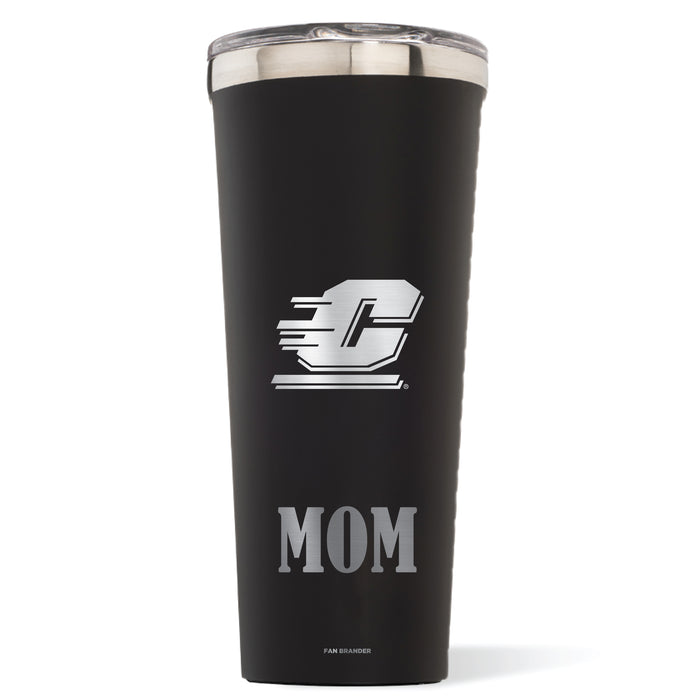 Triple Insulated Corkcicle Tumbler with Central Michigan Chippewas Etched Mom with Primary Logo