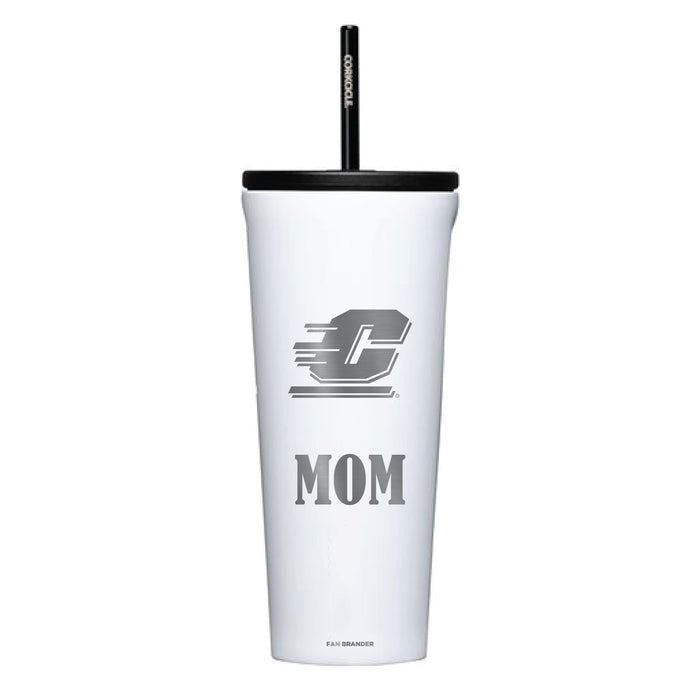 Corkcicle Cold Cup Triple Insulated Tumbler with Central Michigan Chippewas Etched Mom with Primary Logo