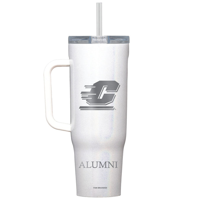 Corkcicle Cruiser 40oz Tumbler with Central Michigan Chippewas Etched Alumni with Primary Logo