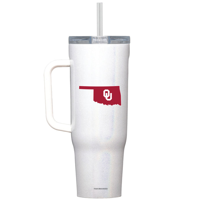 Corkcicle Cruiser 40oz Tumbler with Oklahoma Sooners State Design