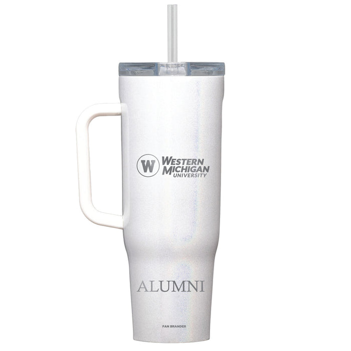 Corkcicle Cruiser 40oz Tumbler with Western Michigan Broncos Etched Alumni with Primary Logo