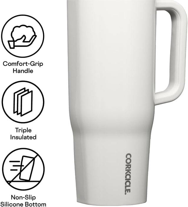 Corkcicle Cruiser 40oz Tumbler with Western Michigan Broncos Etched Mom with Primary Logo