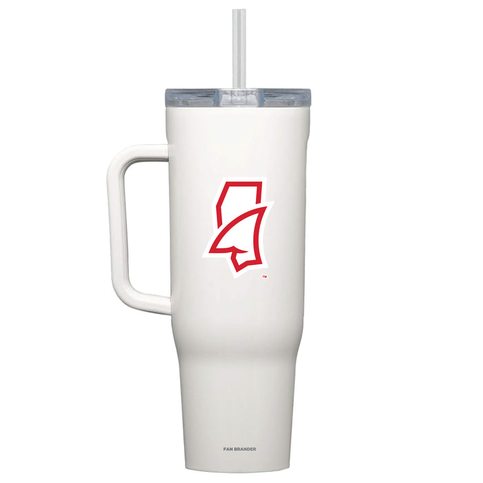 Corkcicle Cruiser 40oz Tumbler with Mississippi Ole Miss Mississippi Land Shark