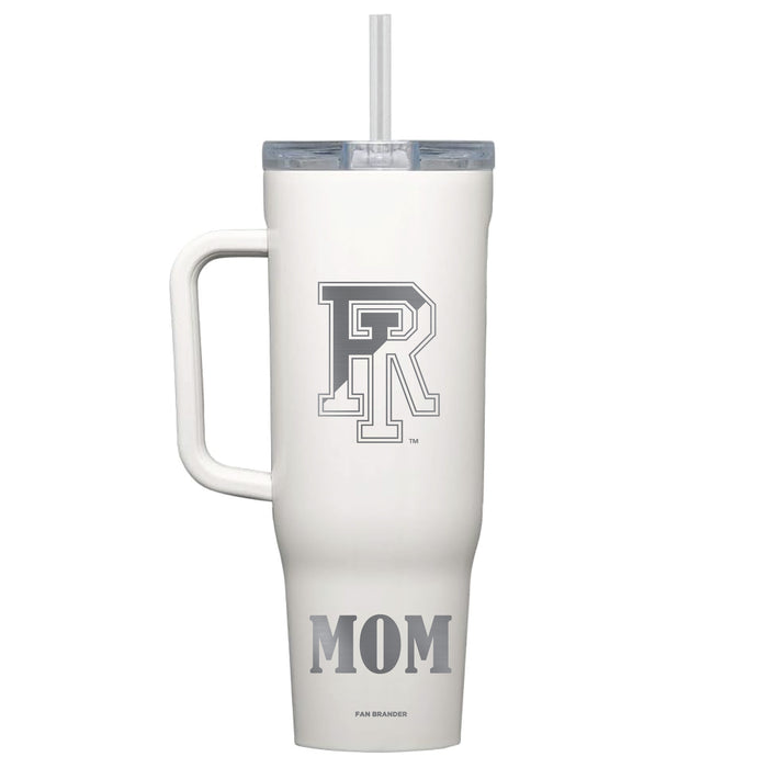 Corkcicle Cruiser 40oz Tumbler with Rhode Island Rams Etched Mom with Primary Logo