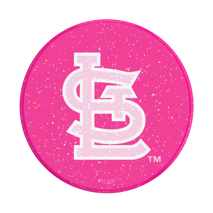 St. Louis Cardinals PopSocket with pink glitter design