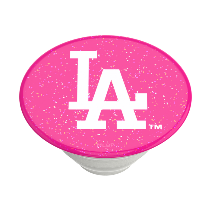 Los Angeles Dodgers PopSocket with pink glitter design