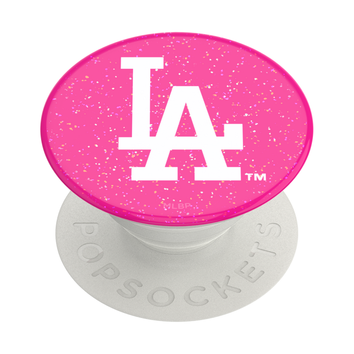 Los Angeles Dodgers PopSocket with pink glitter design