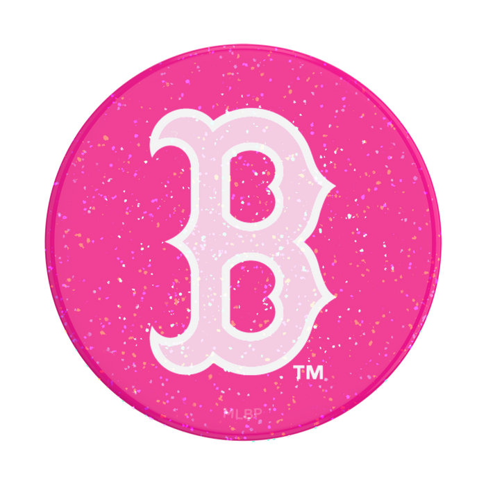 Boston Red Sox PopSocket with pink glitter design