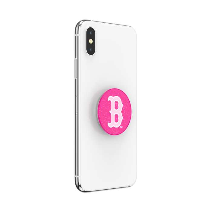 Boston Red Sox PopSocket with pink glitter design