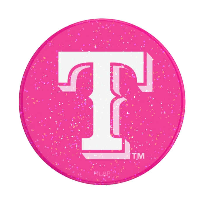 Texas Rangers PopSocket with pink glitter design