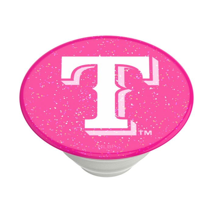 Texas Rangers PopSocket with pink glitter design