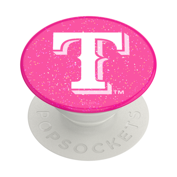 Texas Rangers PopSocket with pink glitter design