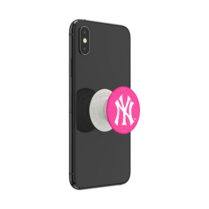 New York Yankees PopSocket with pink glitter design