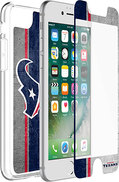 OtterBox Clear Symmetry Series Phone case with Houston Texans Alpha Glass Screen Protector