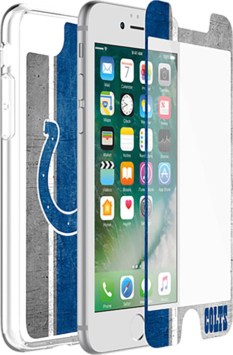 OtterBox Clear Symmetry Series Phone case with Indianapolis Colts Alpha Glass Screen Protector