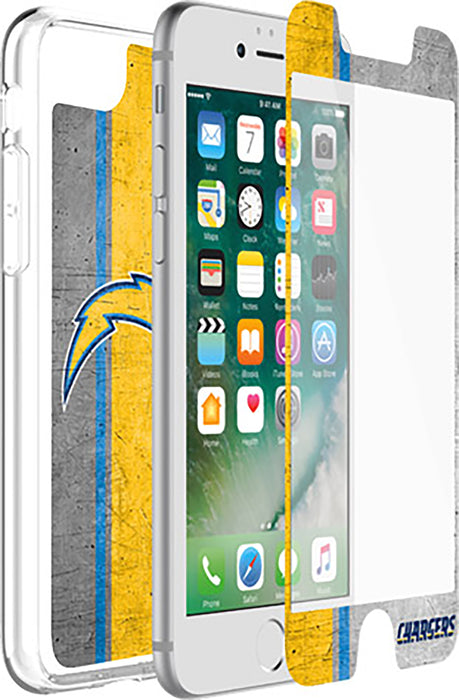 OtterBox Clear Symmetry Series Phone case with Los Angeles Chargers Alpha Glass Screen Protector