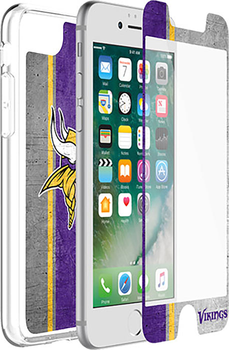 OtterBox Clear Symmetry Series Phone case with Minnesota Vikings Alpha Glass Screen Protector