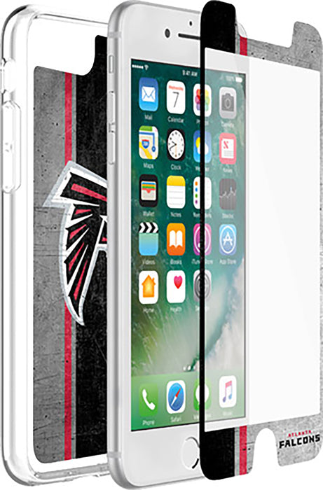 OtterBox Clear Symmetry Series Phone case with Atlanta Falcons Alpha Glass Screen Protector
