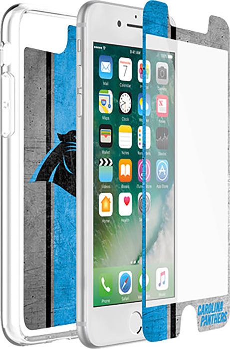 OtterBox Clear Symmetry Series Phone case with Carolina Panthers Alpha Glass Screen Protector