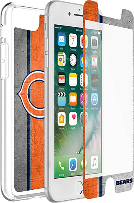 OtterBox Clear Symmetry Series Phone case with Chicago Bears Alpha Glass Screen Protector