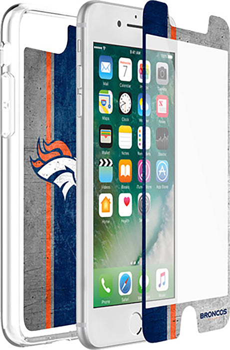 OtterBox Clear Symmetry Series Phone case with Denver Broncos Alpha Glass Screen Protector