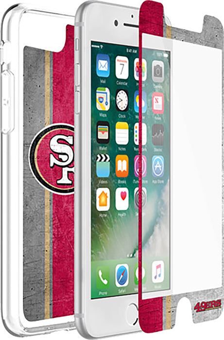 OtterBox Clear Symmetry Series Phone case with San Francisco 49ers Alpha Glass Screen Protector