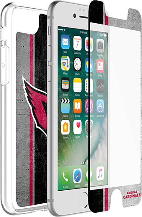 OtterBox Clear Symmetry Series Phone case with Arizona Cardinals Alpha Glass Screen Protector