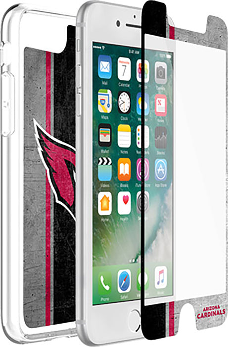 OtterBox Clear Symmetry Series Phone case with Arizona Cardinals Alpha Glass Screen Protector
