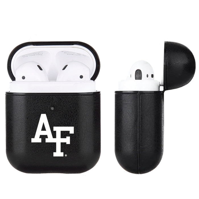 Fan Brander Black Leatherette Apple AirPod case with Airforce Falcons Primary Logo