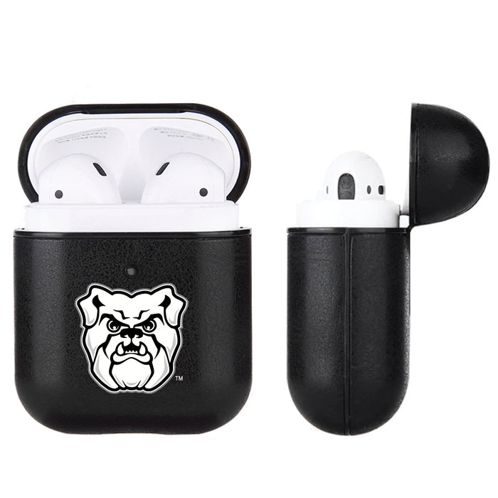Fan Brander Black Leatherette Apple AirPod case with Butler Bulldogs Primary Logo