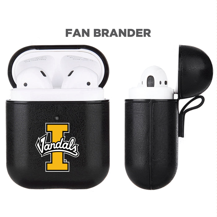 Fan Brander Black Leatherette Apple AirPod case with Idaho Vandals Primary Logo